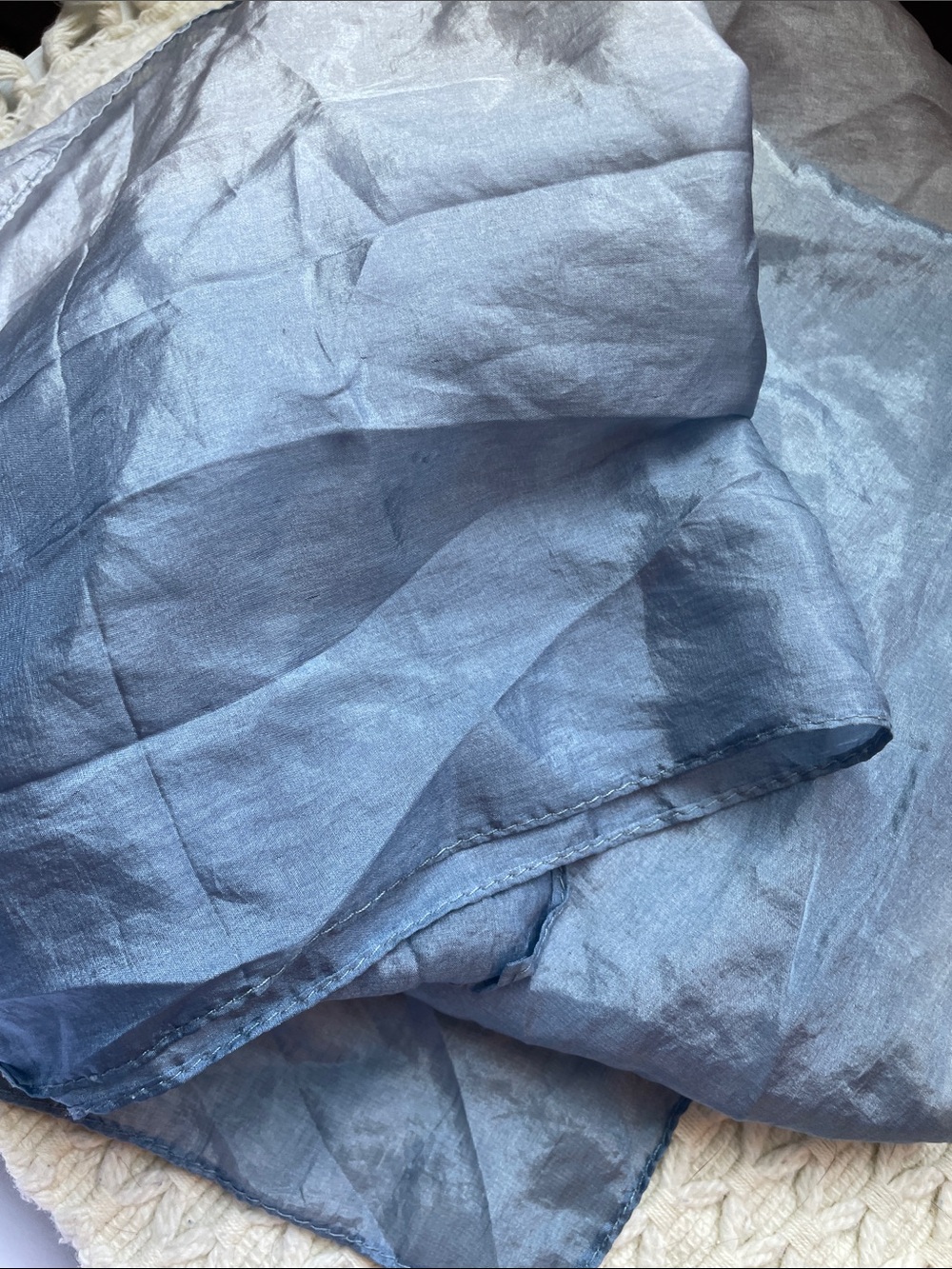 VTG HAND-DYED SILK SCARF - Picture 4 of 7